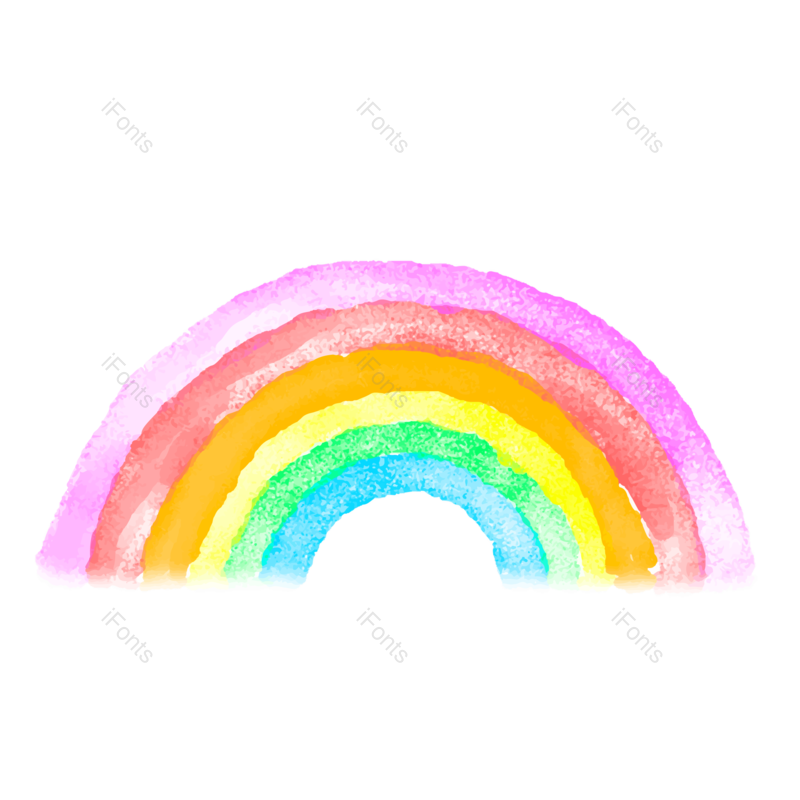 水彩图片,彩虹元素,手绘彩虹PNG,彩色免抠素材